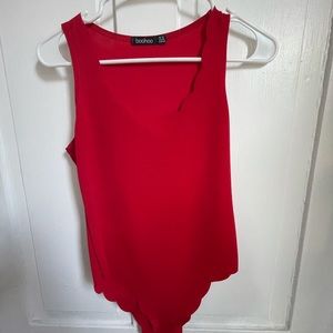 Boohoo scallop bodysuit